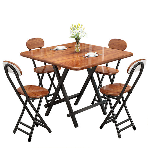 可折叠桌餐桌家用小户型吃饭桌简易租房宿舍阳台桌椅便携摆摊桌子