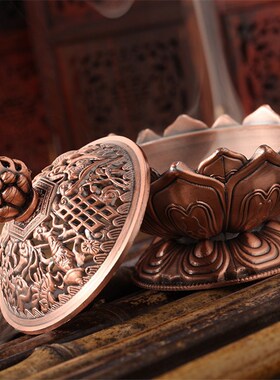 Lotus Incense Burner Zinc Alloy Jinta Incense Eight Treasure