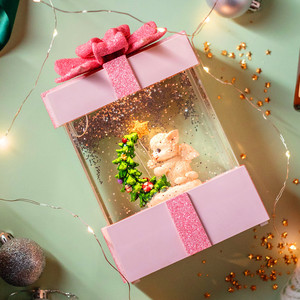 水晶灯音乐盒水晶球雪花飘雪圣诞女童生日礼物女孩儿童摆件八音盒