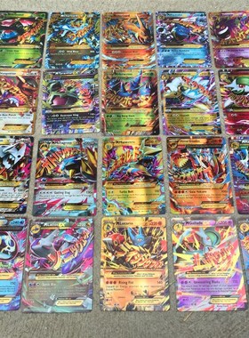 100PCS pokemon card MEGA Flash Card EX Game Collection Card