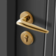 静音房间门锁家用室内卧室金色锁具磁吸木门锁黑色分体锁实心现货