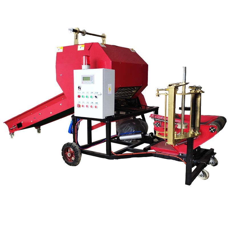 新品全自动小型青储打包机玉米小麦秸秆牧n草家用打捆包膜一体机