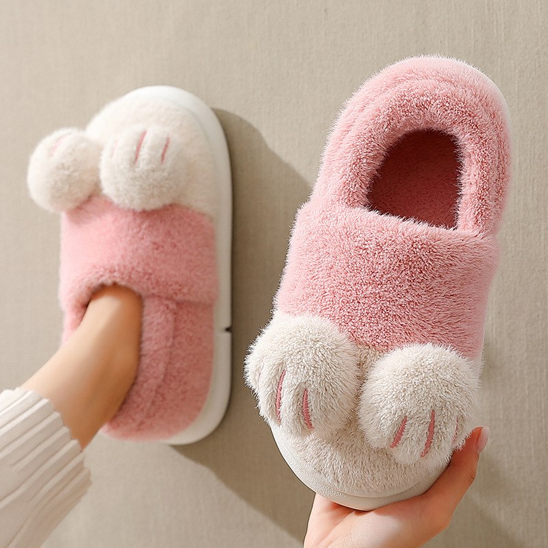 棉拖鞋女冬天可爱包跟保暖防滑家居家用室内毛绒厚底月子鞋秋冬款
