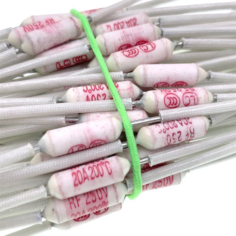 速发100根!z20A铜脚大功率电饭锅保险丝230°  加长加粗带绝缘套