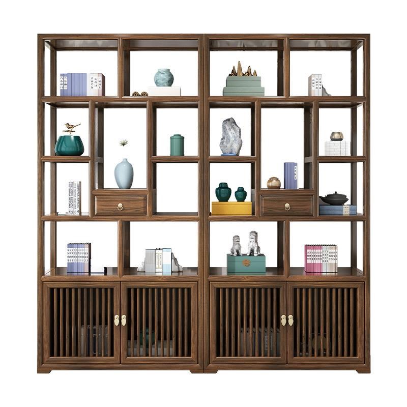 新中式博古架实木仿古多宝阁南榆木古董展示柜小摆件置物架书架