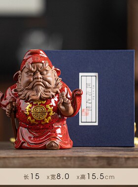 钟馗摆件天师陶瓷雕像禅意家居玄关办公I室桌面中式装饰工艺品招