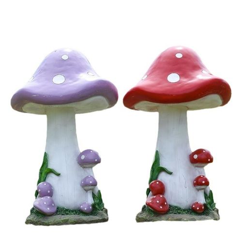 户外仿真蘑菇雕塑玻璃钢花园庭院幼儿园别墅园林景区植物装饰摆件