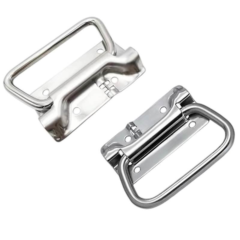 不锈钢304拉手XAJ51/56-L102自动回位弹簧折叠把手复位工具箱提手