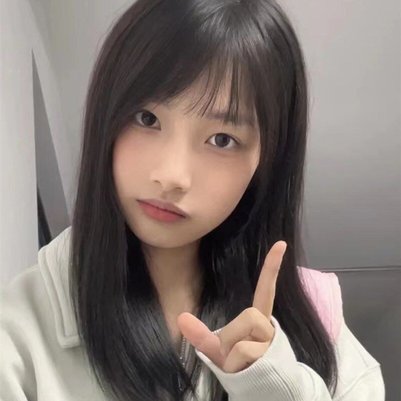 假发女学生中长发蓬松自然空气刘海甜美日m常直发长发发型全头套