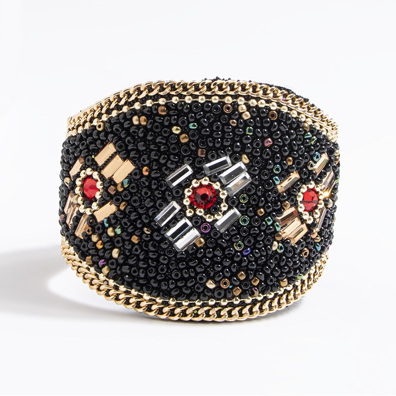 新款尼泊a尔贝壳米珠磁扣手工民族风宽腰链波西米亚度假风女手环