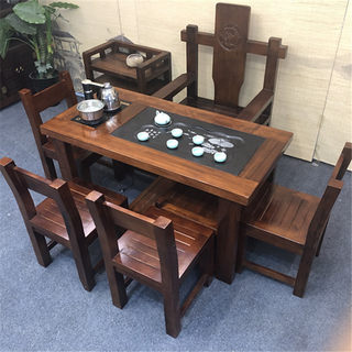 木茶组椅桌合新办式实木茶台中公室功夫一S体小型茶几茶具