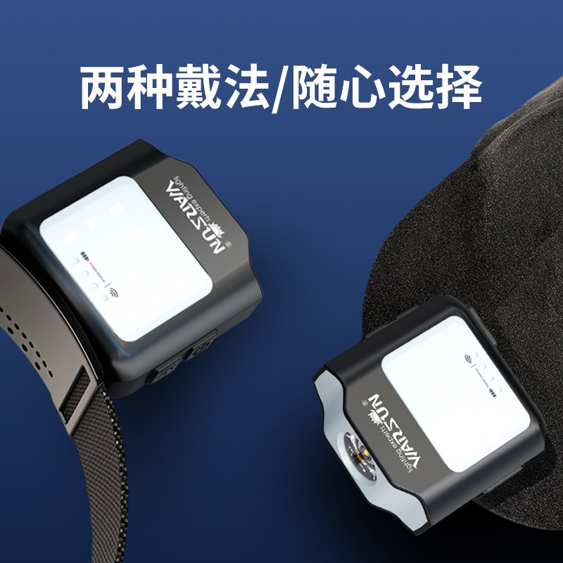 现货沃尔森P感应头灯钓鱼专用强光超亮续航超长充电续航户外高端