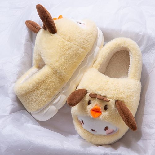 帕恰狗棉拖鞋女冬季包跟室内家用保暖可爱少女厚底外穿加绒毛棉鞋