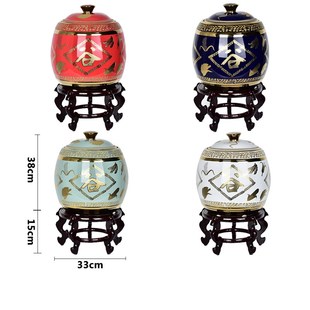 防潮防虫米箱 陶瓷米缸10kg米桶厨房20斤带盖密封储米罐家用36斤装