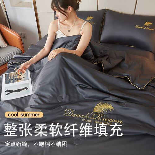 下凉被单件夏凉被i4件套冰丝夏天盖的薄被子被套2023新款空调被四