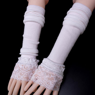 推荐Mid-Length Gloves Cotton Arm Cuffs Lace Arm Covers Fashi