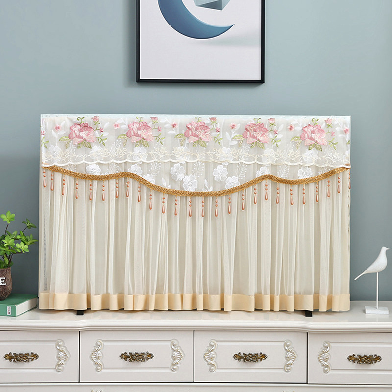 电视机防尘罩开机免取55寸65寸75寸壁挂蕾丝盖布液晶电视罩布新款