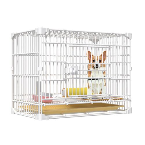 新款多层加粗带轮室内小型犬狗笼子铁笼运输笼可叠加宠物狗窝别墅