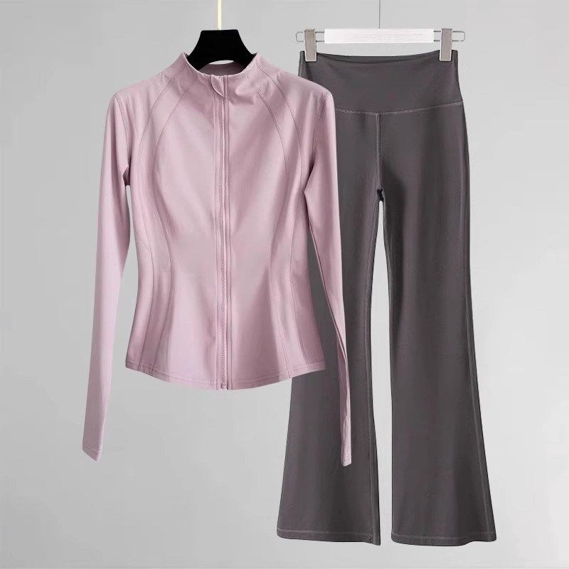 运动套装女2024新款跑步春秋时尚户外羽毛球晨跑健身瑜伽服三件套