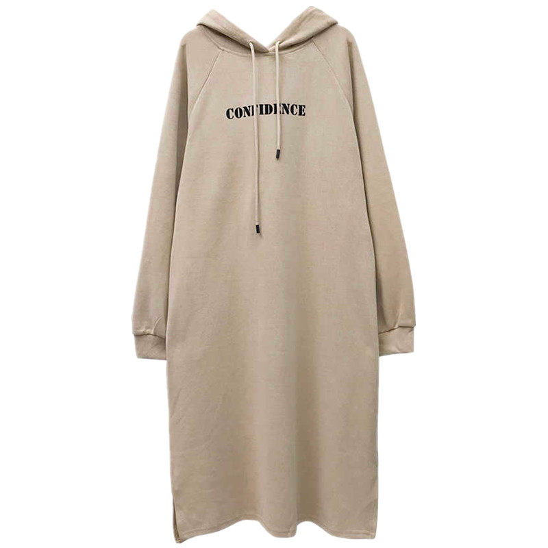 孕妇春秋装洋装女2023秋季新款韩版中长版宽松长袖连帽运动衫裙潮