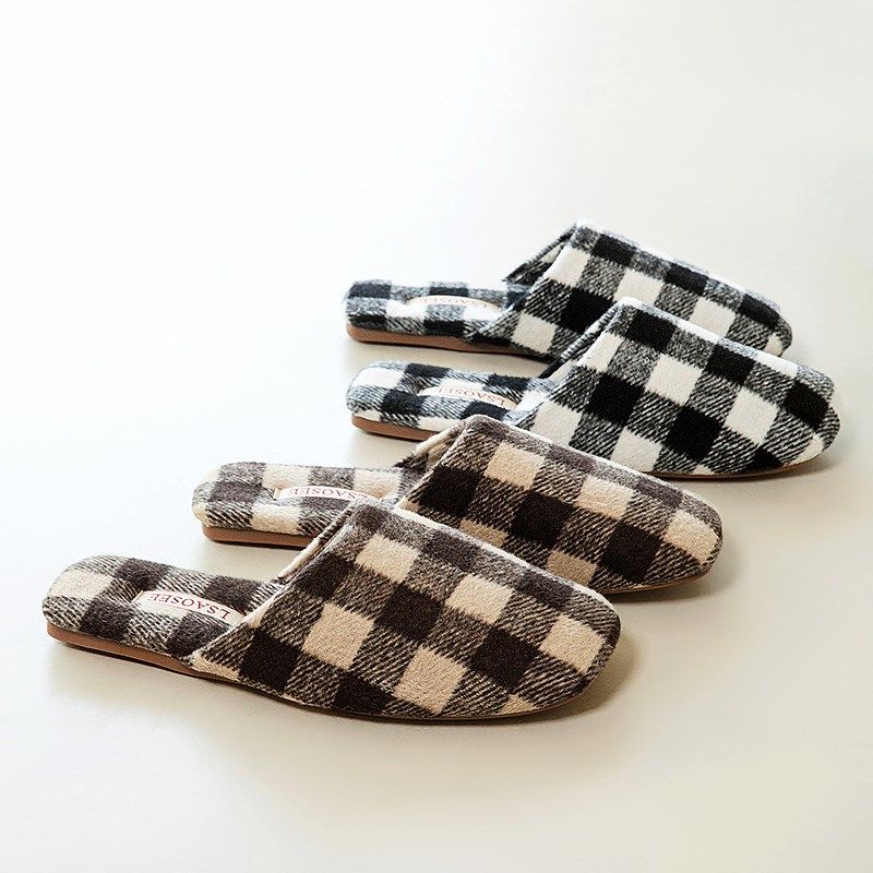 春季时尚简约棋盘格家用拖鞋薄绒情侣棉拖鞋女室内牛筋底防滑居家,居家布艺,居家棉拖/棉鞋,淘宝优惠券,粉丝福利购,淘宝优惠卷