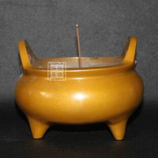 中号双耳签香炉 新款 大号仿古纯铜香炉 三足铜炉 新品 檀香炉U