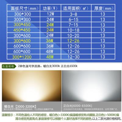 。厨房300 300集成吊顶平板灯600600H卫生间300 600格栅灯面板灯
