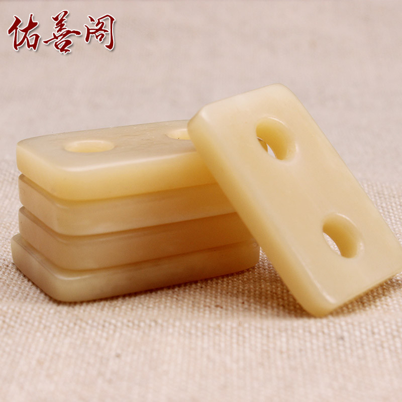 热销天然骆驼骨手工磨制两眼背云佛牌二饼型吊坠挂件DIY佛珠配饰