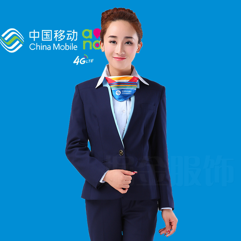 鸥爵移动工作服春秋职业女裤套装移动公司K营业厅工装制服外套马