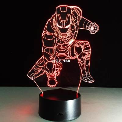 速发3D Color Changing Mood Lamp Flash Toy Captain America Sp