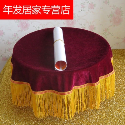 托盘红布颁奖托盘布礼仪托盘活动用品开业托盘红布剪彩托盘套餐