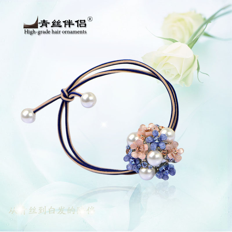 象皮筋女扎头发珍珠发绳 彩色发圈粗胶圈大人皮套高弹力耐用头绳