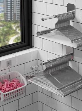 晾衣架收纳神器304免打孔阳台整理置物架壁挂式墙上放挂钩勾架子