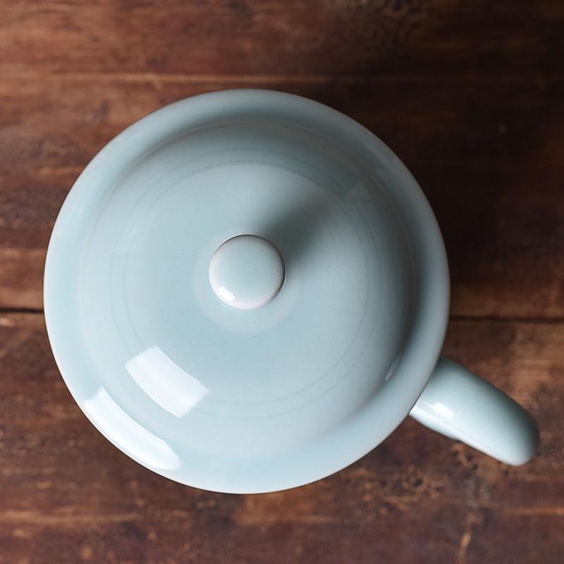 带青瓷会议杯男女订做杯泡茶礼品个人陶瓷家用盖茶具大号水杯