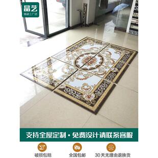 欧式客厅拼花瓷砖800×800餐厅微晶石花片拼图地砖入户玄关地毯砖