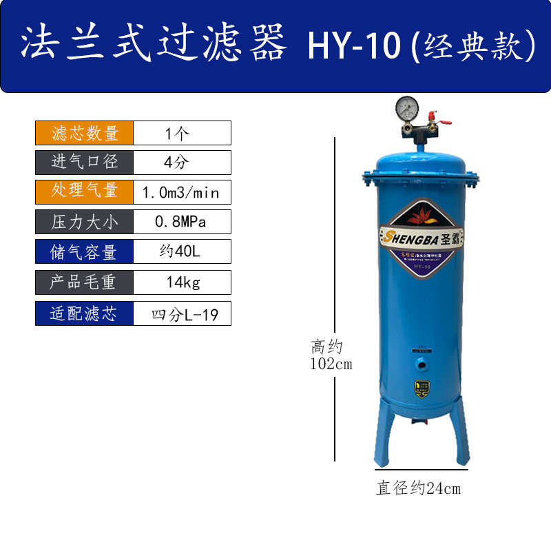 圣霸油水过滤分离净化器空压机气泵F螺杆机气源干燥机除水喷漆