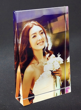 水晶照片摆件定做结婚婚纱相片定制diy相框摆台礼品生日礼物刻字