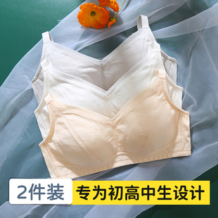 高中生大学生内衣无钢圈舒透气青春期少女16岁18岁大胸显小薄