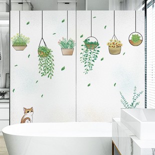 玻璃贴纸窗户g磨砂贴膜卡通窗纸防走光透光不透明浴室门可爱窗花