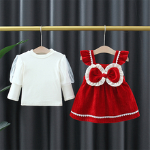 女童春装连衣裙2023新款婴x儿小宝宝0一4周岁女孩春秋季两件套纯