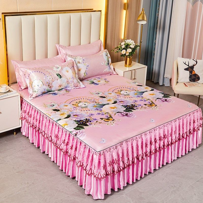 夏季床裙凉席可机洗裸睡款床上空调席床罩式折叠冰丝席三件套柔软,床上用品,冰丝席,淘宝优惠券,粉丝福利购,淘宝优惠卷