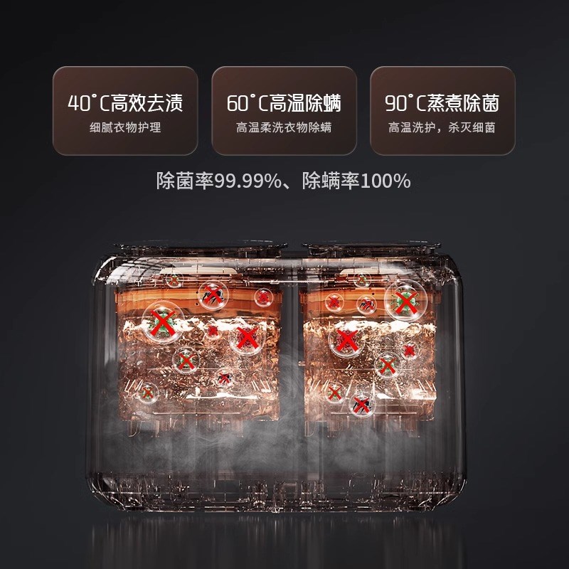 松电双仓内衣内裤袜子小型家用双桶迷你洗衣机全自动高温煮洗