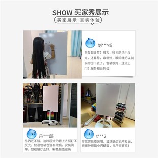 白板支架式 新品 带轮哑光玻璃白板移动写字板防t眩儿童小黑板家用