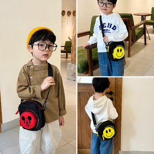 儿童斜挎小包包帅气男童时尚笑脸零E钱包小女孩洋气迷你休闲公主