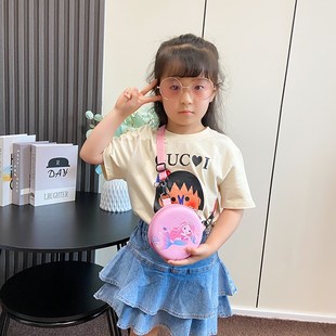 小孩卡通b圆包可爱零钱包儿童小挎包女孩幼儿迷你小包包百搭2023