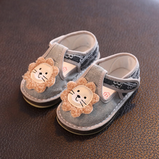 宝宝室内布鞋儿童1-3岁4男童居家鞋软底学步凉鞋防滑地板鞋女春夏