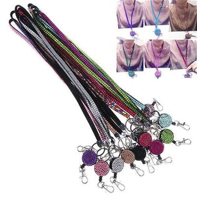 1 Pc Lanyard Crystal Rhinestone Mobile Phone Neck Strap Key