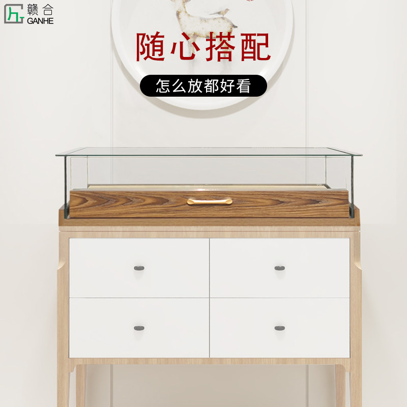 单层玻璃展示柜衣帽间饰品台桌面饰品柜台面玻璃罩家用饰品收纳柜