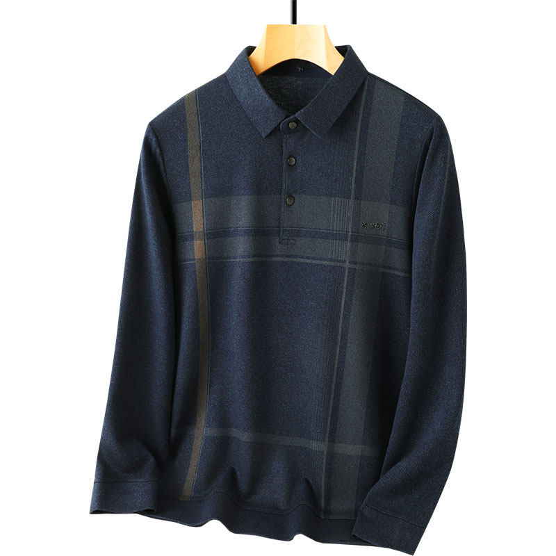 2023新款爸爸春装长袖T恤中z老年男装中年春秋季上衣服老人爷爷装