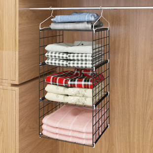 衣柜收纳分层f悬挂式置物架柜子空C间利用神器衣橱隔板可折叠收纳